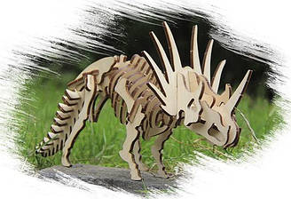 Деревяний конструктор динозавр ТРИЦЕРАТОПС