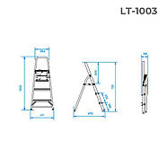Драбина алюмінієва 3 ступені INTERTOOL LT-1003, фото 9