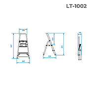 Драбина алюмінієва 2 ступені INTERTOOL LT-1002, фото 9