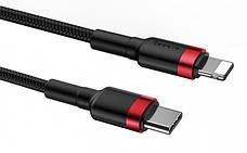 Кабель для зарядки телефона Baseus Type-C-Lightning 18 Вт 1 м Чорний/Червоний (CATLKLF-91), фото 5