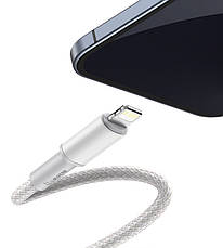 Кабель для зарядки телефона/ смартфона Baseus High Type-C-Lightning 20 Вт 2 м Білий (CATLGD-A02), фото 3