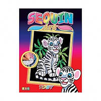 Картина из пайеток для детей набор для детского творчества Белый тигр Sequin Art