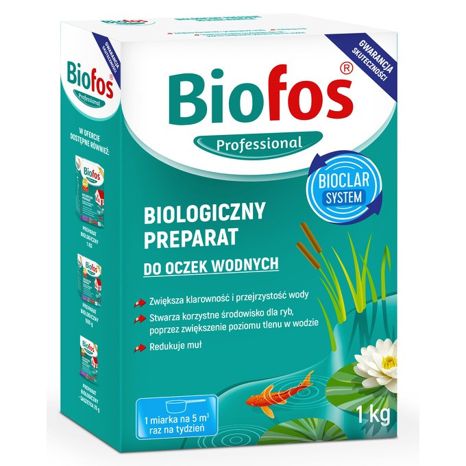 Біопрепарат для очищення водойм, бактерії для ставка 1 кг Bioclar, Biofos