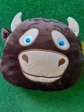 Декоративна подушка Корівка 30х30 см Подушка для дивана Декоративна дитяча подушка Подушка для декору шоколад