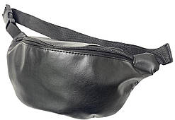 Сумка чоловіча на пояс (Бананка) Затишок-Спорт гладка шкіра колір чорний