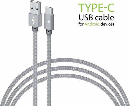 Кабель Intaleo CBGNYT1 USB Type-C 2m Grey (1283126489136), фото 1