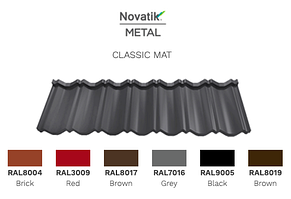 Модульна металочерепиця Novatik Classic 0.5 мм 275 г/цинка однотайлова