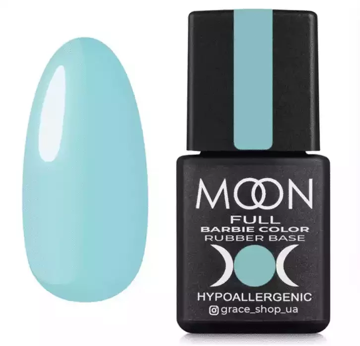 Moon full Barbie color Rubber base 07 (кольорова база) Бірюзовий, 8 мл