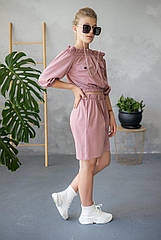 Стильний костюм, комплект двійка топ із шортами тм Madlen Розміри 146