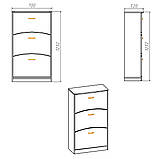 Тумба для зуття Компаніт ТО 3Б Бук, фото 2