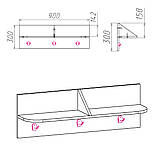 Вішалка настінна Компаніт В 3 Німфея альба (білий), фото 2