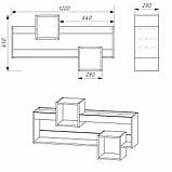 Полиця настінна Компаніт МГ-6 навісна-2 Дуб КОМБІ (120х28х65 см), фото 2