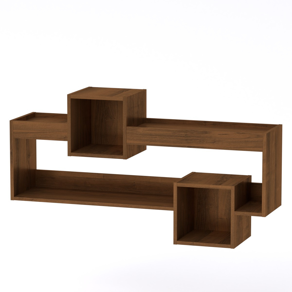 Настінна полиця Компаніт МГ-6 навісна-2 Горіх екко (120х28х65 см), фото 1