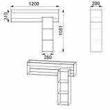 Настінна полиця Компаніт МГ-6 навісна-3 Горіх екко (120х28х105,1 см), фото 2