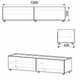 Тумба під ТВ МГ-6 Компаніт Яблуня (150х42х35 см), фото 2