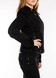 Куртка жіноча з шкірою OMAT 701 чорна, фото 3