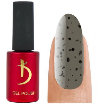 Гель-лак Kodi Animal Print No 02 AP (Сірий із чорними пластівцями), 7 мл