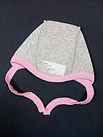 Чепчик для новорождённых из футера HappyTot 36 см серо-розовый 9-024ф