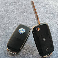 Ключ выкидной Volkswagen Skoda Seat 2 кнопки лезвие HU66