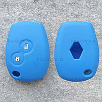 Чехол силиконовый Renault 2 кнопки Голубой