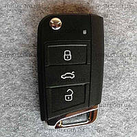 Корпус выкидного ключа Volkswagen Skoda Seat 3 кнопки, GOLF 7,лезвие HU66