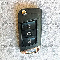 Корпус выкидного ключа Volkswagen Skoda Seat 3 кнопки, лезвие HU66 новый стиль