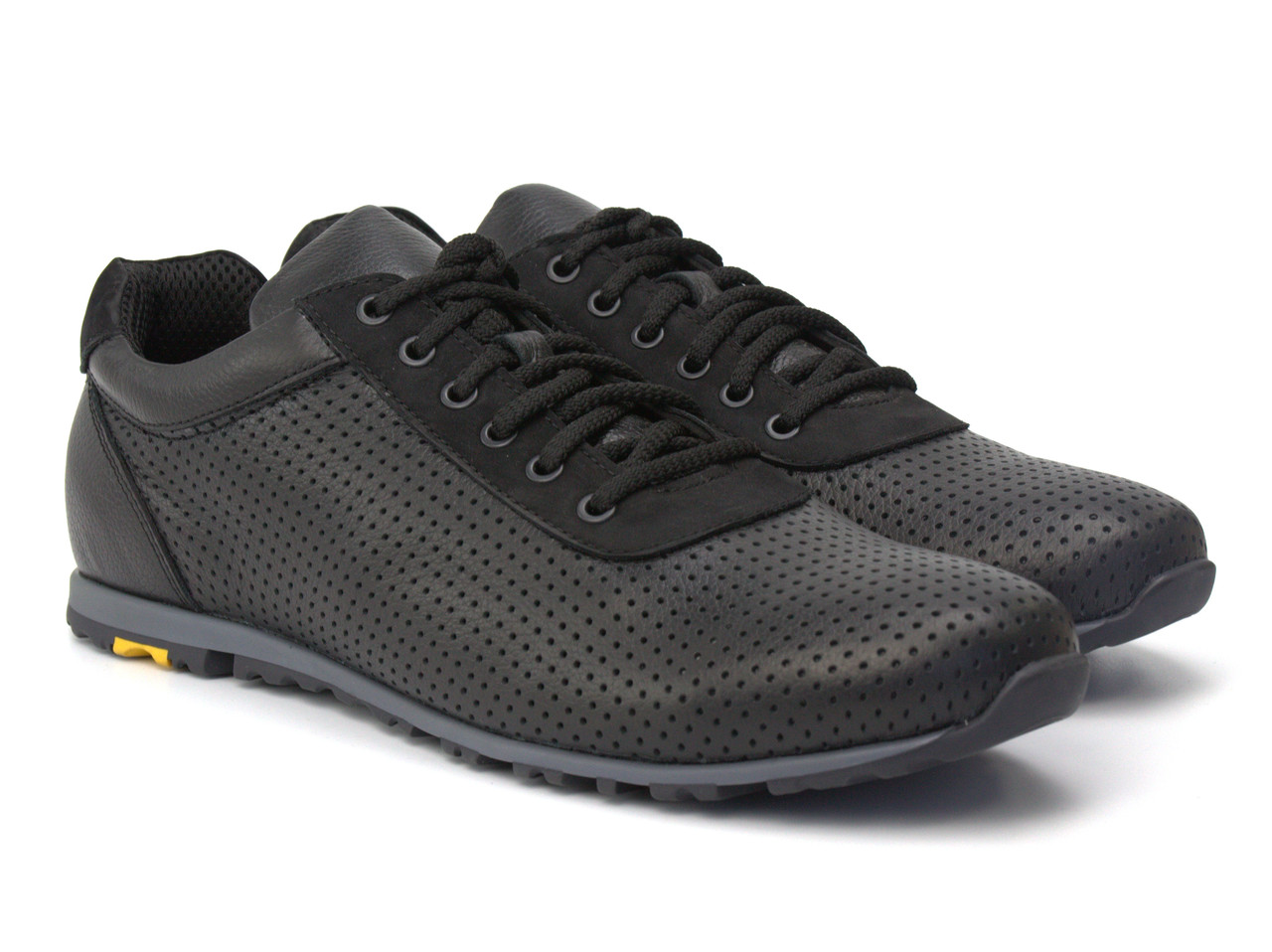 Чоловічі кросівки літні шкіряні кеди повсякденне взуття з перфорацією Rosso Avangard SoU BlackPerf, фото 1