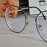 +2.5 Готові круглі окуляри для зору в тонкій металевій оправі, фото 4
