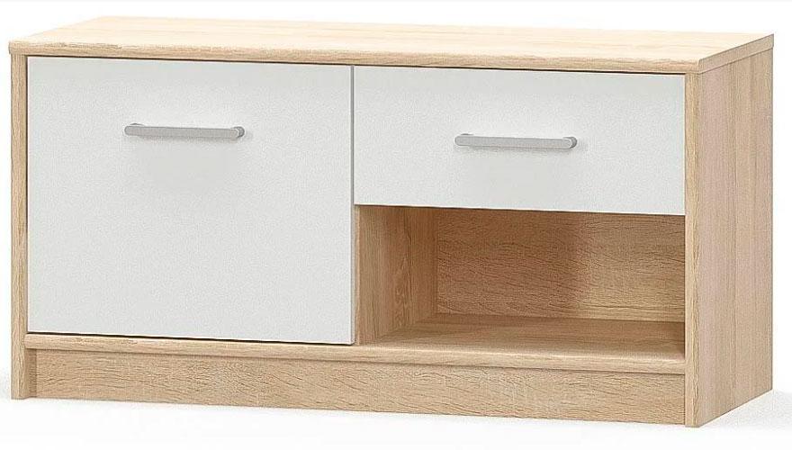 Тумба під телевізор Меблі Сервіс ТВ 1Д1Ш Тіпс Дуб самоа + Білий (8taid7), фото 1