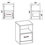 Тумбочка нічна Компанит ПКТ 6 білий, фото 2