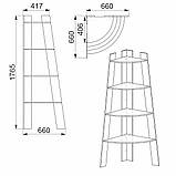 Полиця настінна Компанит П-27 Дуб сонома (66х66х176,5 см), фото 2