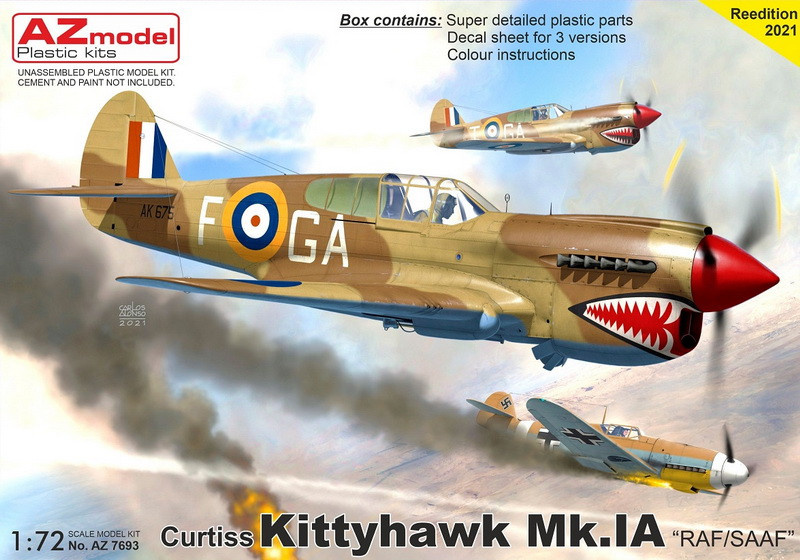 Пластикова модель 1/72 AZ model 7693 Американський винищувач Kittyhawk Mk.Ia „RAF/SAAF“