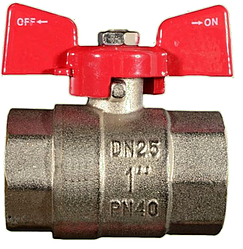 KP кран кульовий 1" рр метелик