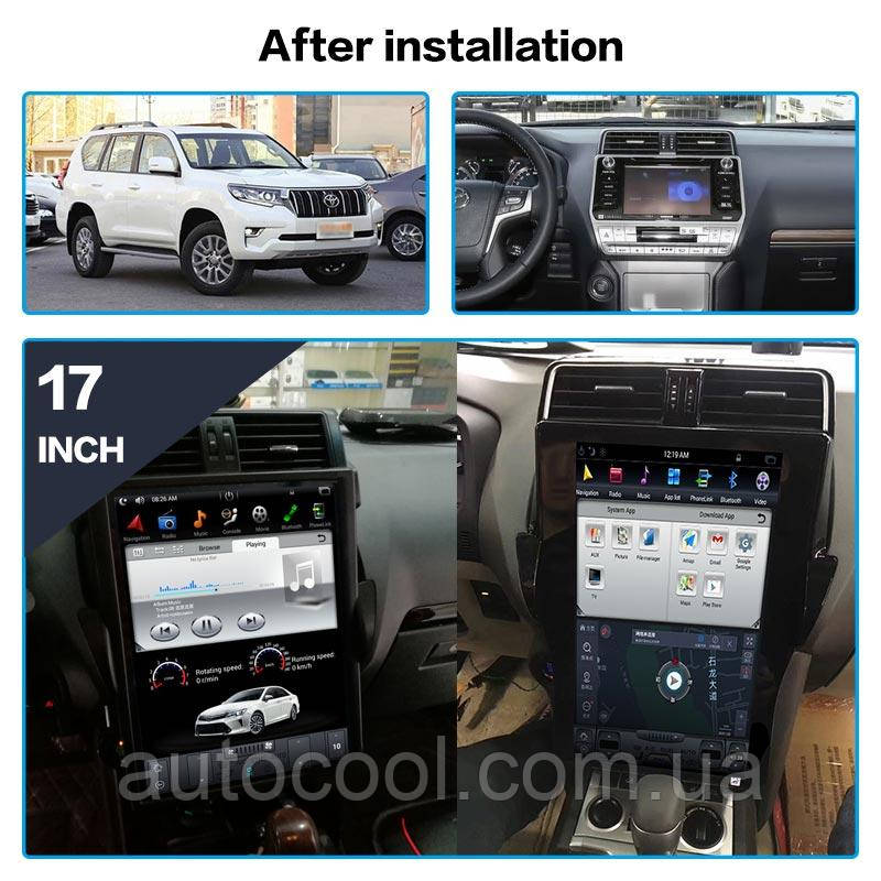 Магнітола в стилі Тесла на Toyota Prado 150 2018-2021 р.в., фото 1