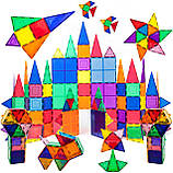 Магнітний будівельний конструктор PicassoTiles 100 Piece Set Magnet Building Tiles Playmags PT100 Оригінал, фото 4