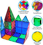 Магнітний будівельний конструктор PicassoTiles 100 Piece Set Magnet Building Tiles Playmags PT100 Оригінал, фото 9
