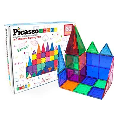 Магнітний будівельний конструктор PicassoTiles 60 Piece Set Magnet Building Tiles 3D Playmags PT60 Оригінал
