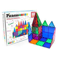 Магнітний будівельний конструктор PicassoTiles 60 Piece Set Magnet Building Tiles 3D Playmags PT60 Оригінал