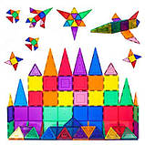 Магнітний будівельний конструктор PicassoTiles 60 Piece Set Magnet Building Tiles 3D Playmags PT60 Оригінал, фото 2