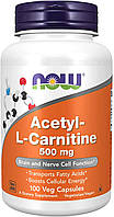 Жиросжигатель NOW Acetyl-L-Carnitine 500 mg Veg Capsules 100 капсул (4384303509)