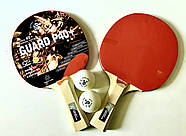 Набір для настільного тенісу GIANT DRAGON SUPER40 (2 ракетки+2 кульки) в чохлі, фото 2