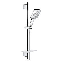 Комплект в душ со штангой c мыльницой GROHE RAINSHOWER 130 CUBE шланг и ручная лейка хром 26583000