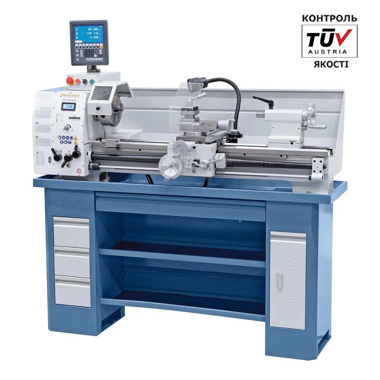 Profi 900 Vario — 400 В З УЦІ ТОКАРНО ФРЕЗЕРНИЙ СТАНОК ПО МЕТАЛУ Bernardo