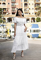 Длинное пляжное платье с резинкой Fresh Cotton 2511 F-1C 44(M) Белый
