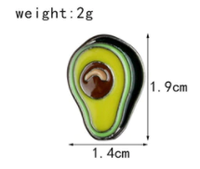 Брошь брошка пин значок авокадо фрукт эмаль металл