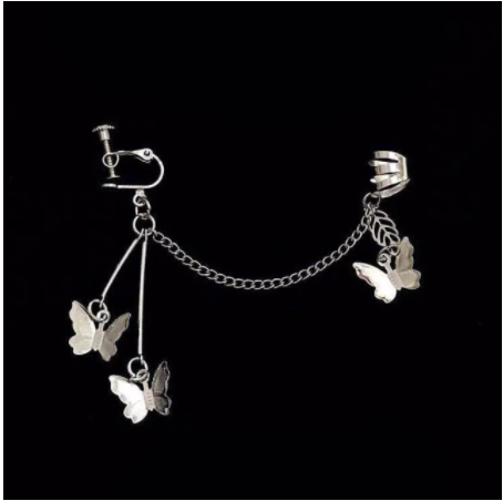 Модні обманки кліпси сережки метелика-підвіски з підвіскою у формі метеликів 1 шт., фото 1