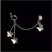 Модні обманки кліпси сережки метелика-підвіски з підвіскою у формі метеликів 1 шт.