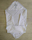 Крижма іменна біла з вишивкою та мереживом, фото 5