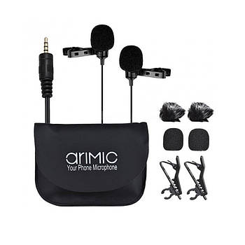 Подвійний мікрофон петлочки Ulanzi AriMic Lapel Dual 6 м (3.5mm jack) Android
