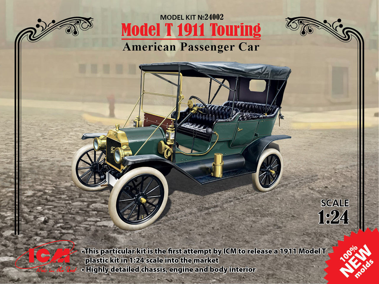 Пластикова модель 1/24 ICM 24002 американський пасажирський автомобіль Model T 1911 Touring